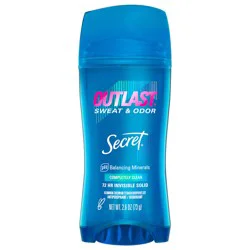 Secret Outlast Invisible Solid Antiperspirant Deodorant for Women, Completely Clean Scent, 2.6 oz