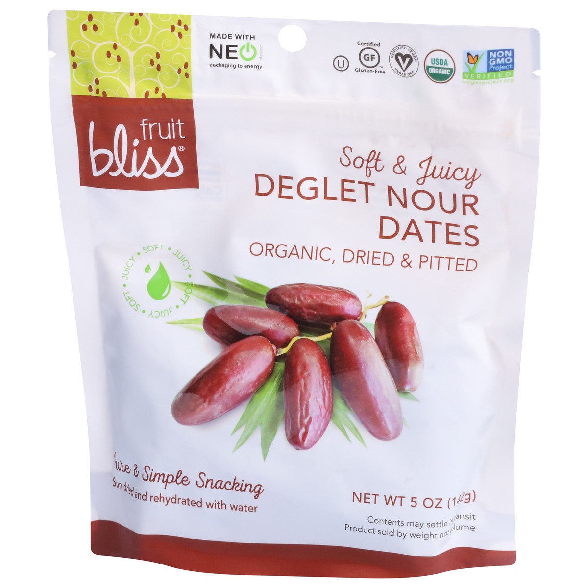 slide 9 of 9, Fruit Bliss Dried & Pitted Organic Deglet Nour Dates 5 oz, 5 oz