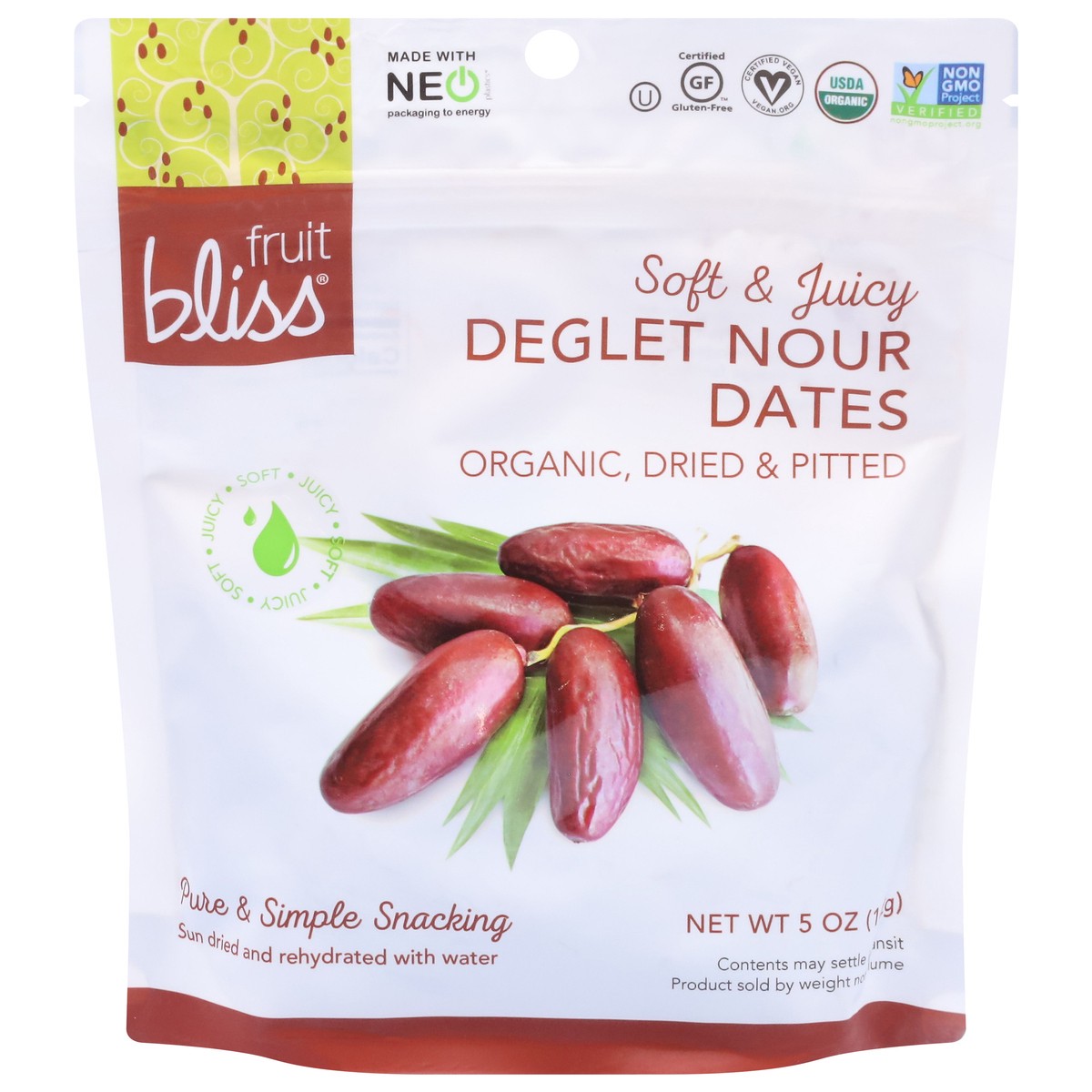 slide 1 of 9, Fruit Bliss Dried & Pitted Organic Deglet Nour Dates 5 oz, 5 oz