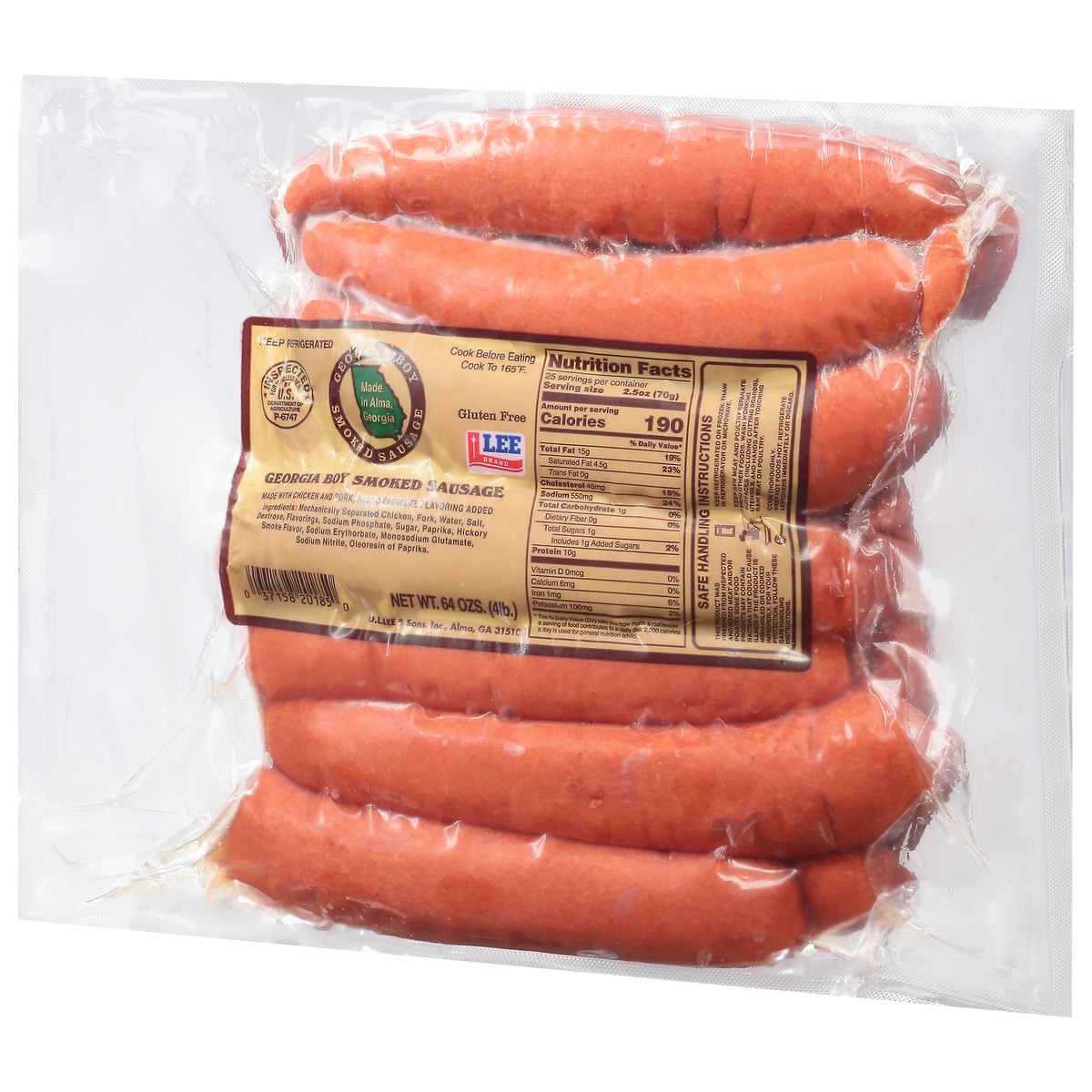 slide 2 of 9, Georgia Boy Smoked Sausage, 64 oz