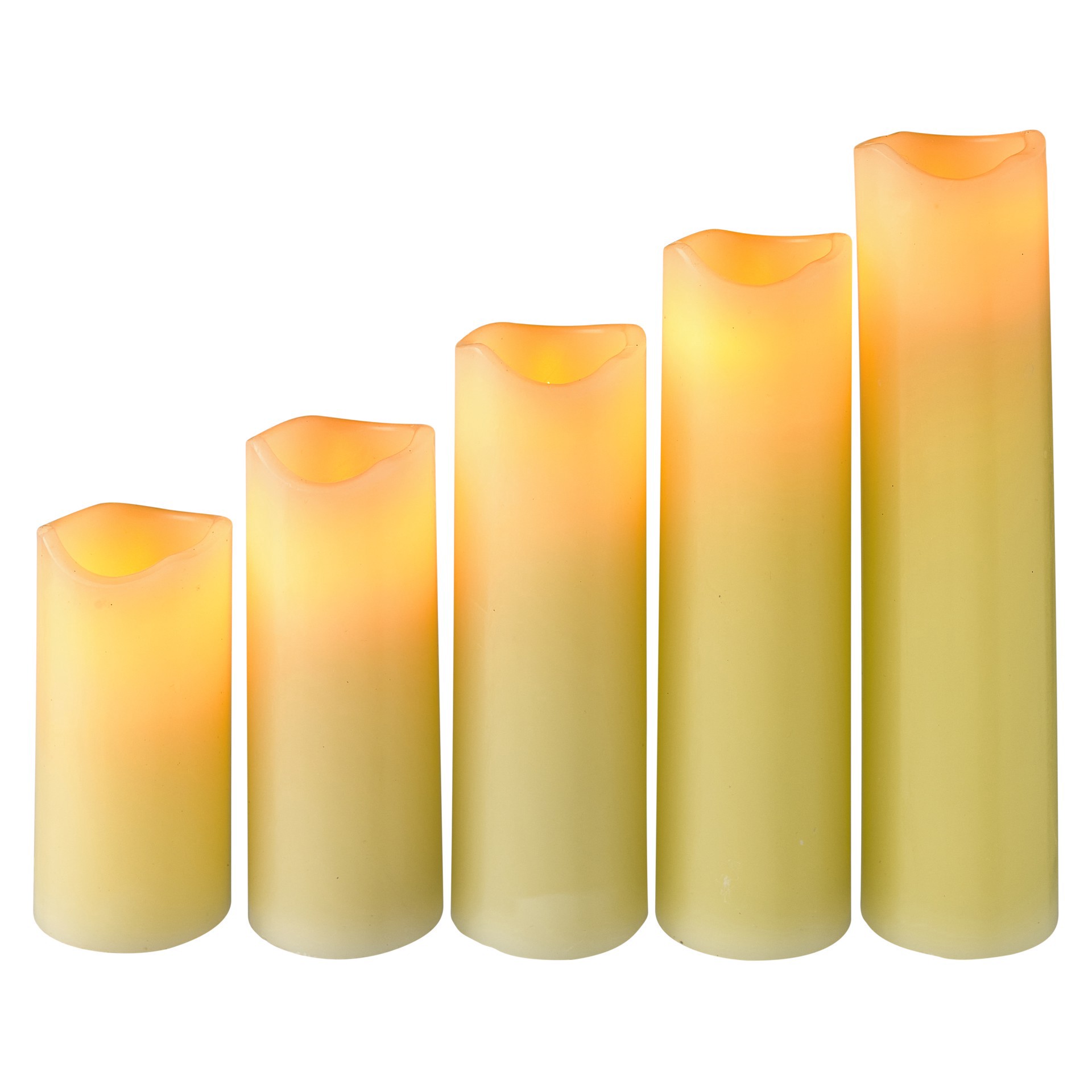 slide 2 of 2, Led Wax Pillar Candles By Ashland, 5cm x 10.1cm