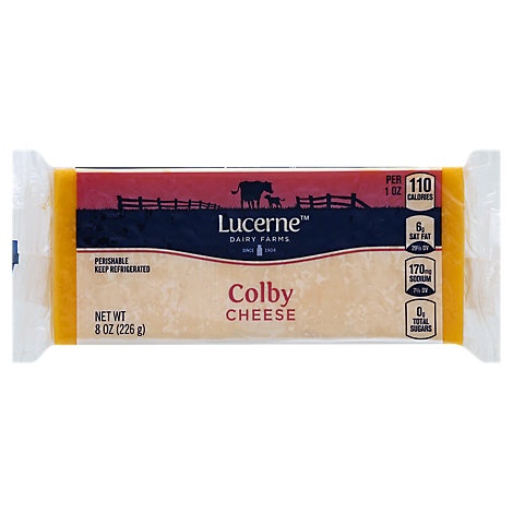 slide 1 of 1, Lucerne Dairy Farms Lucerne Cheese Colby, 8 oz