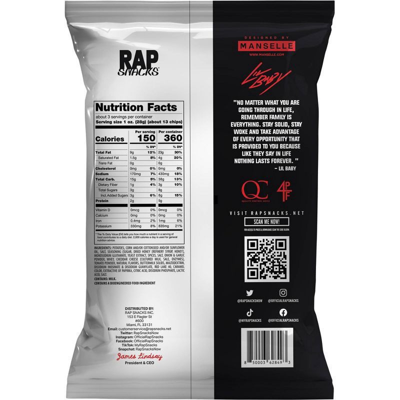 slide 3 of 3, Rap Snacks Lil Baby Bar-B-Quin with My Honey Heat Potato Chips 2.5 oz, 2.5 oz