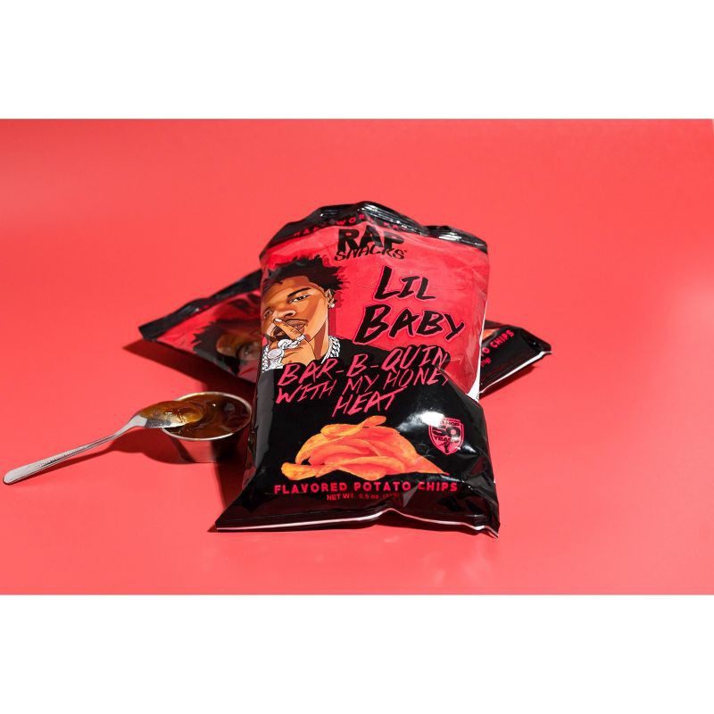 slide 2 of 3, Rap Snacks Lil Baby Bar-B-Quin with My Honey Heat Potato Chips 2.5 oz, 2.5 oz