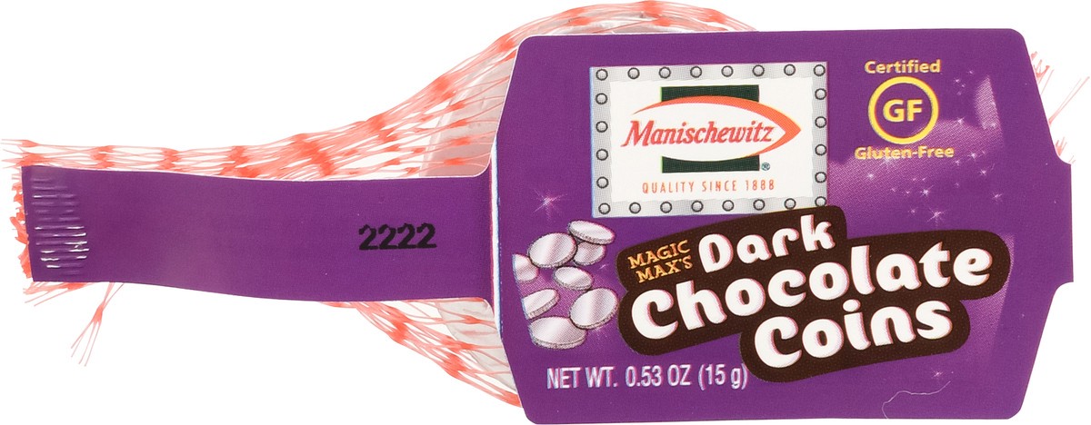 slide 9 of 9, Manischewitz Candy Coins Dark Chocolate, 0.53 oz