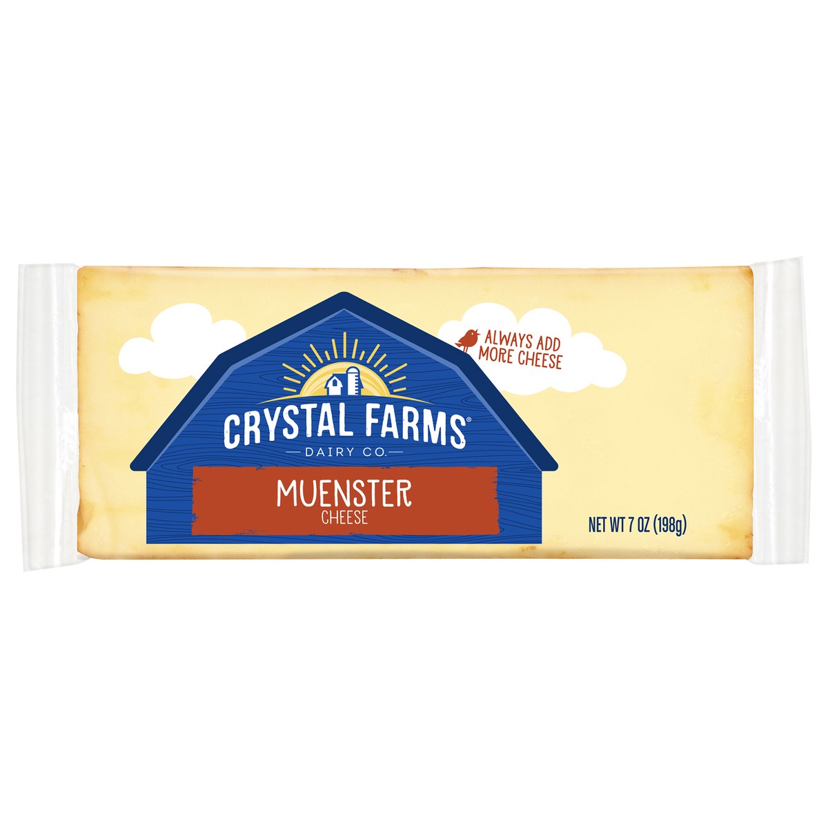 slide 1 of 1, Crystal Farms Muenster Cheese Block, 7 oz, 7 oz