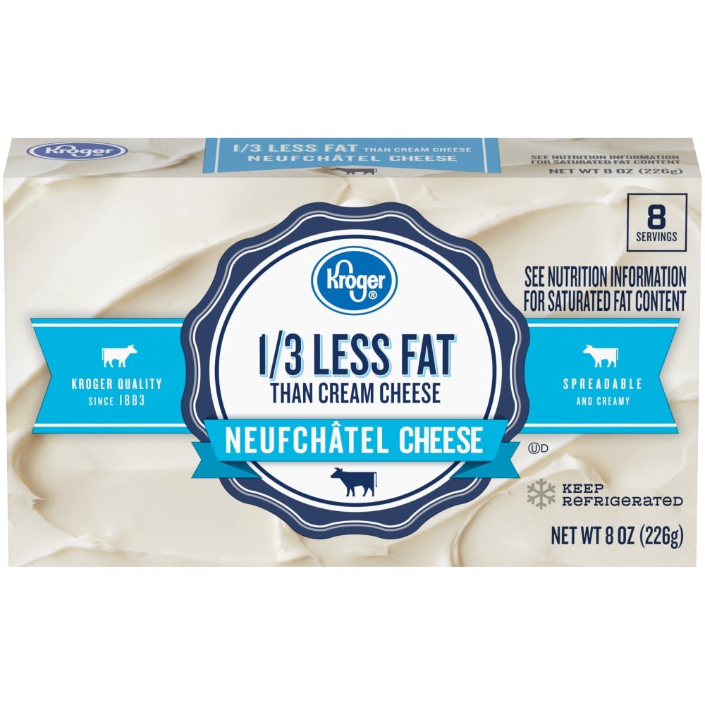 slide 2 of 3, Kroger Lowfat Neufchatel Cheese Bar, 8 oz