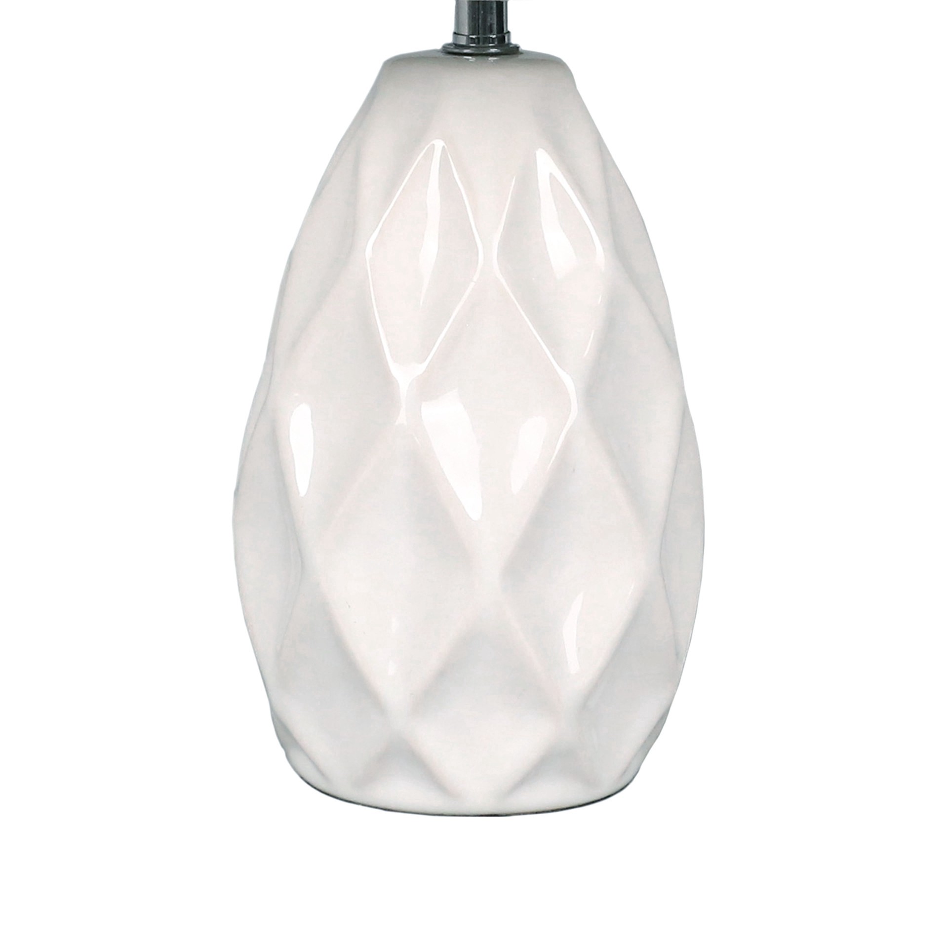 slide 3 of 4, 14.5" White Table Lamp With Natural Fabric Shade By Ashland, 14.5 in