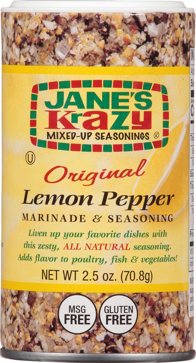 slide 5 of 12, Jane's Krazy Mixed-Up Seasonings Original Lemon Pepper Marinade & Seasoning 2.5 oz, 2.5 oz