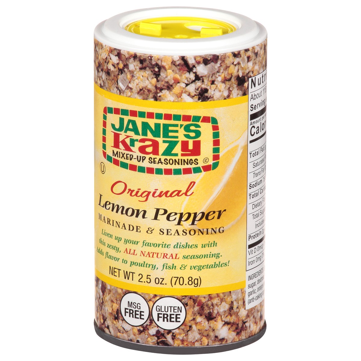 slide 6 of 12, Jane's Krazy Mixed-Up Seasonings Original Lemon Pepper Marinade & Seasoning 2.5 oz, 2.5 oz