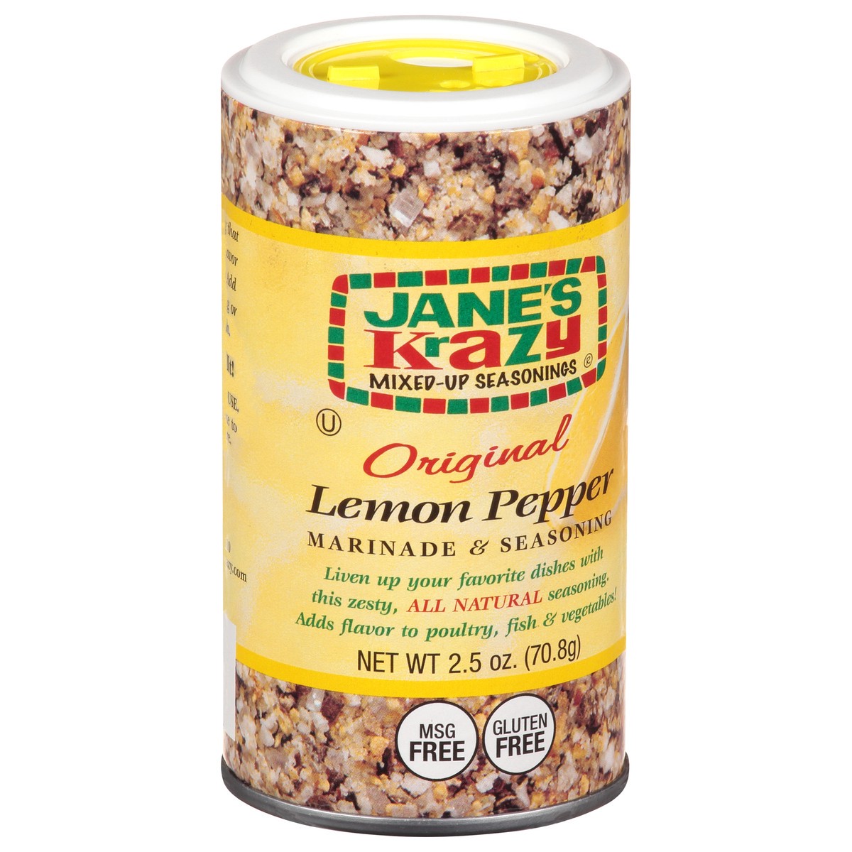 slide 10 of 12, Jane's Krazy Mixed-Up Seasonings Original Lemon Pepper Marinade & Seasoning 2.5 oz, 2.5 oz