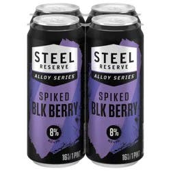 Steel Reserve Spiked Wild Berry Alloy Series Flavored Malt Beverage - 4 Pack 16 fl oz Cans 8% ABV