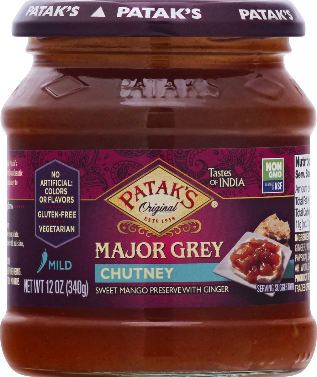 slide 3 of 9, Patak's Original Mild Major Grey Chutney 12 oz, 12 oz