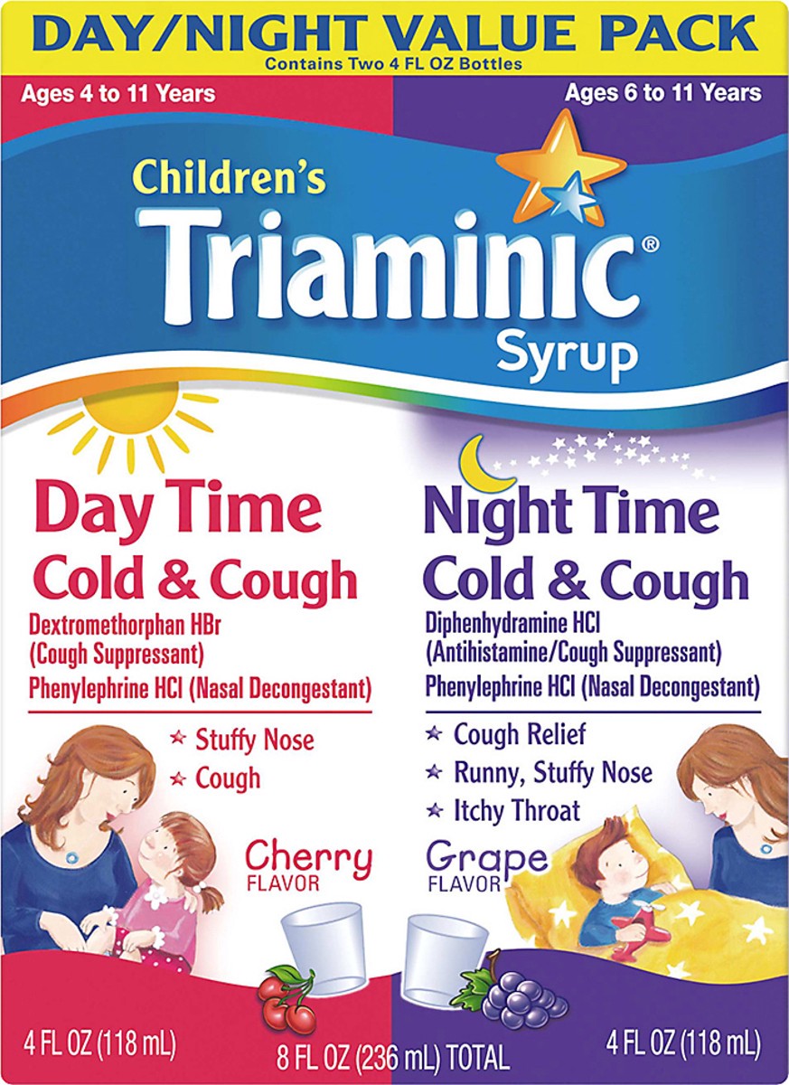 slide 6 of 9, Triaminic Children's Day/Night Value Pack Day Time/Night Time Cherry/Grape Flavor Cold &Cough 2 ea, 2 ct