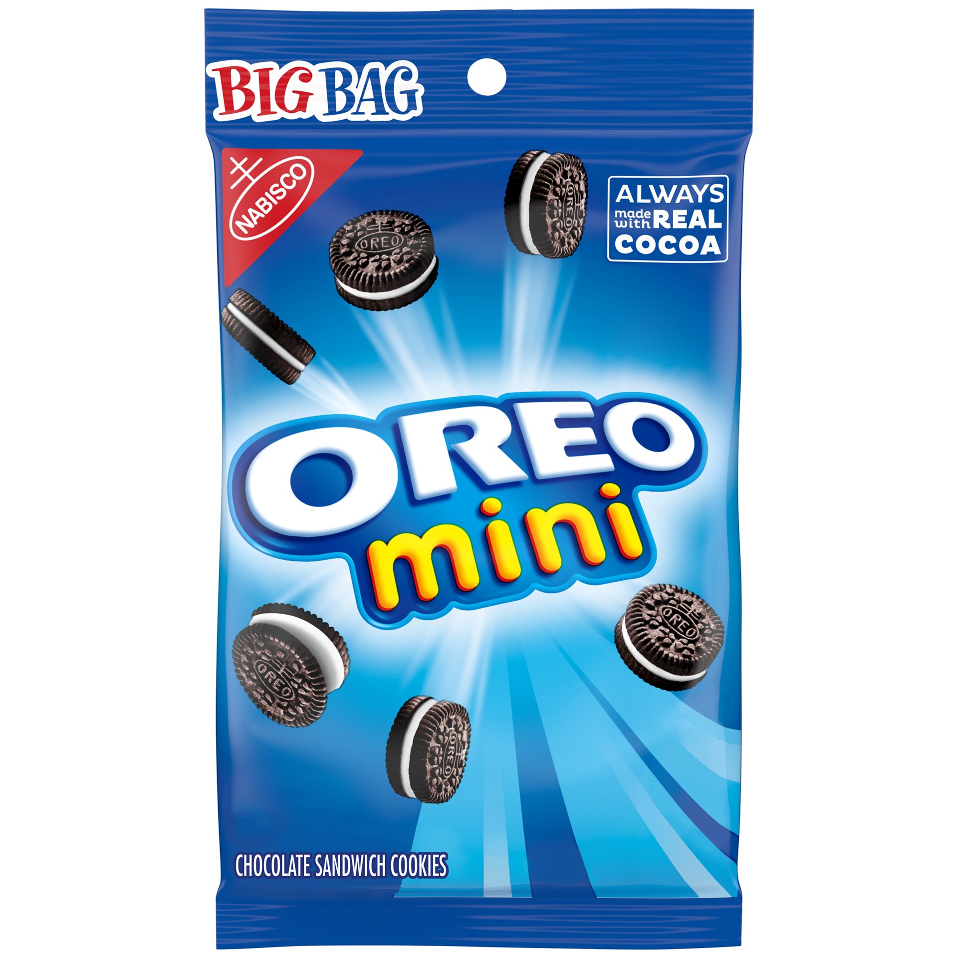 slide 1 of 9, OREO Mini Chocolate Sandwich Cookies, Big Bag, 3 oz, 3 oz