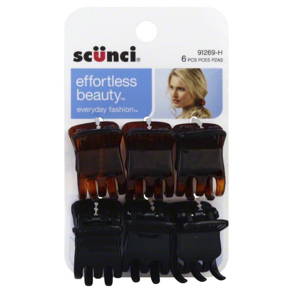 slide 1 of 1, scünci Jaw Clips, Assorted, 6 ct