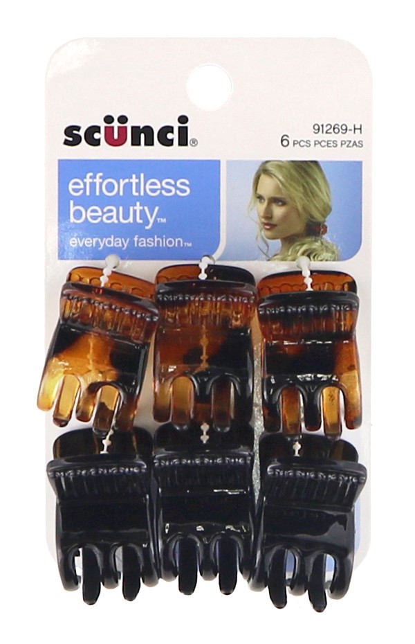 slide 1 of 1, scünci Jaw Clips, Assorted, 6 ct