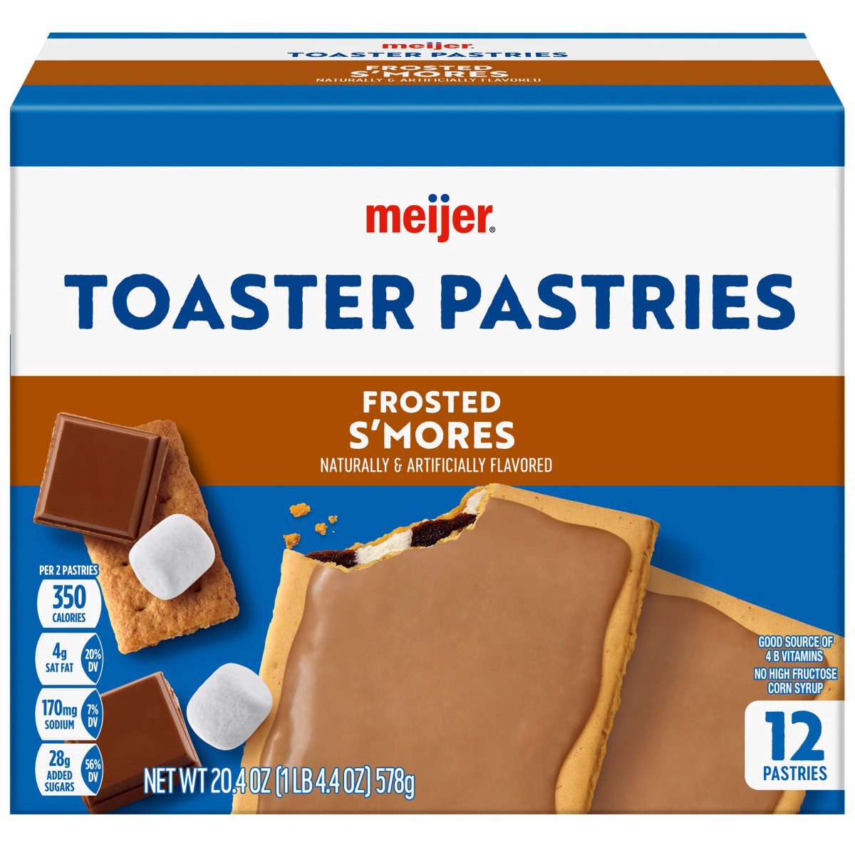 slide 1 of 29, Meijer Smores Frosted Toaster Treats, 12 ct