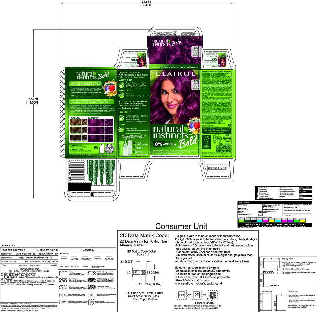 slide 4 of 6, Natural Instincts Clairol Natural Instincts Bold F66 Dragon Fuchsia Hair Dye, 1 ct