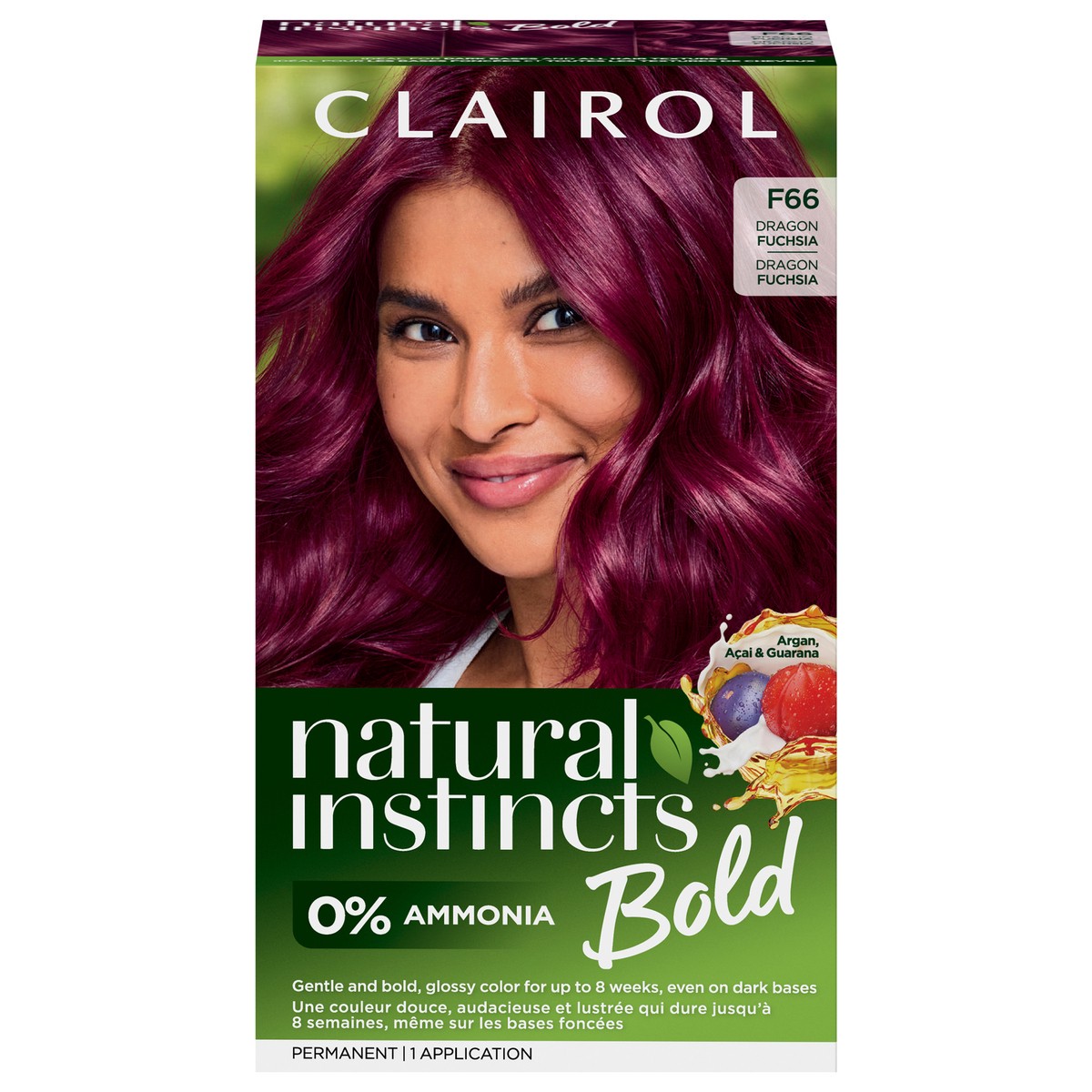 slide 6 of 6, Natural Instincts Clairol Natural Instincts Bold F66 Dragon Fuchsia Hair Dye, 1 ct