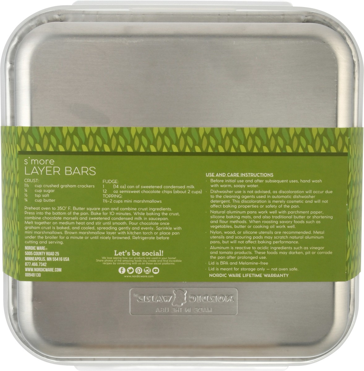 slide 9 of 10, Nordic Ware Naturals Square Cake Pan with Storage Lid 1 ea, 1 ct