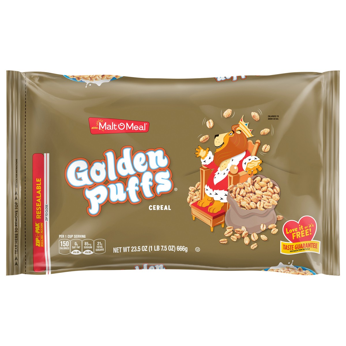 slide 1 of 10, Malt-O-Meal Golden Puffs Breakfast Cereal, Puffed Wheat Cereal, 23.5 OZ Bag, 23.5 oz