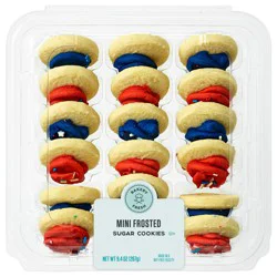 Bakery Fresh Patriotic Vanilla White & Blue Mini Frosted Cookies
