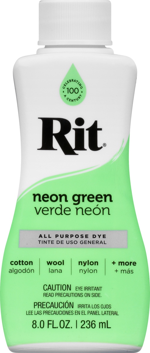 slide 7 of 8, Rit Neon Green All Purpose Liquid Dye, 8 fl oz