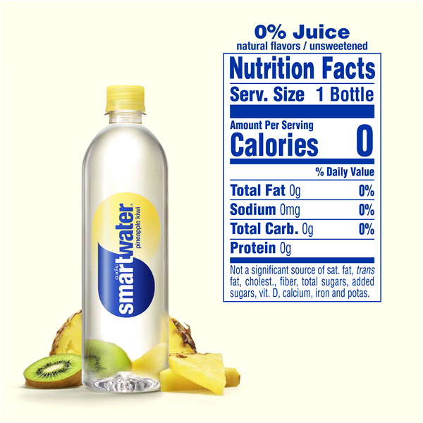 slide 4 of 17, smartwater pineapple kiwi Bottle- 23.7 fl oz, 23.7 fl oz