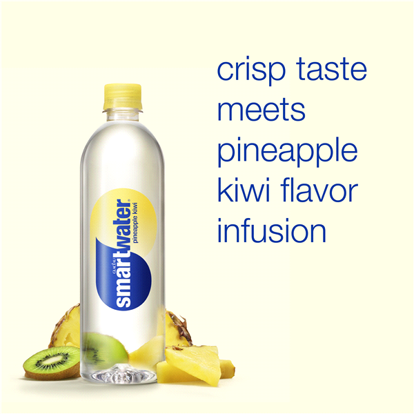 slide 2 of 17, smartwater pineapple kiwi Bottle- 23.7 fl oz, 23.7 fl oz