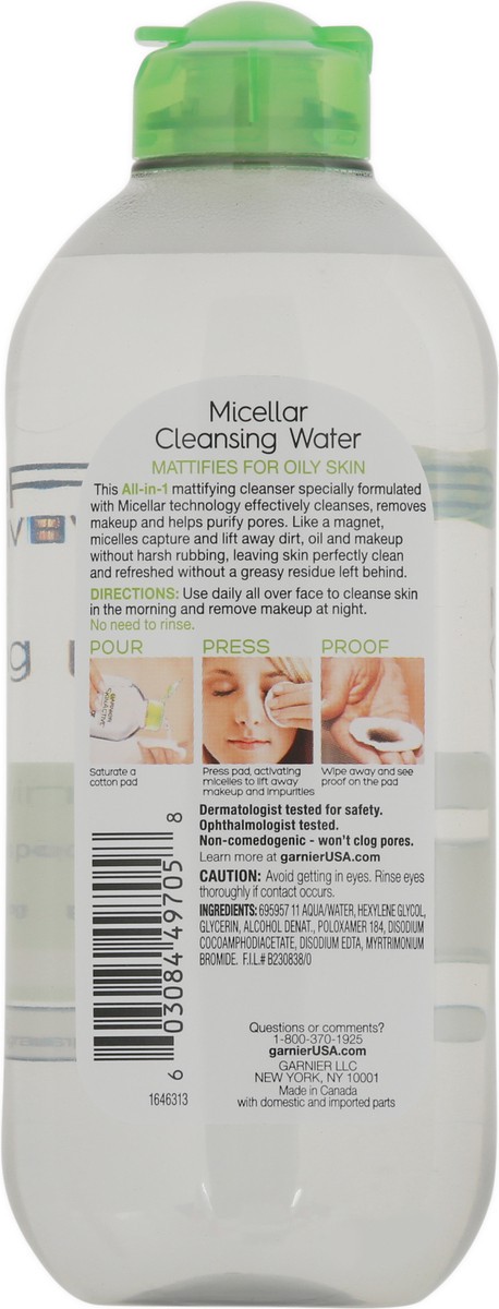 slide 5 of 9, Garnier SkinActive Micellar Cleansing Water for Oily Skin - Unscented - 13.5 fl oz, 13.3 oz