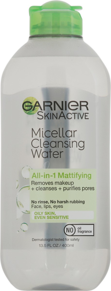 slide 6 of 9, Garnier SkinActive Micellar Cleansing Water for Oily Skin - Unscented - 13.5 fl oz, 13.3 oz