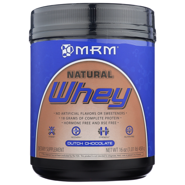 slide 1 of 1, MRM Natural Whey Dutch Chocolate Dietary Supplement, 1.01 lb