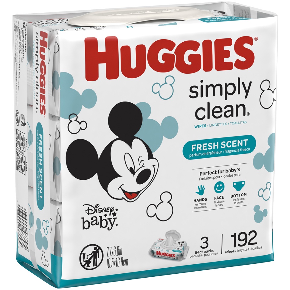 slide 2 of 3, Huggies Wipes Simply Clean Fresh Scent, 3 pk; 64 ct