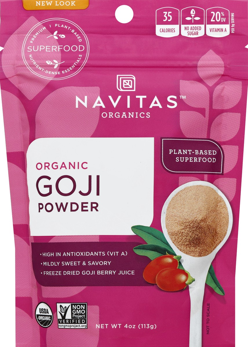 slide 1 of 3, Navitas Goji Powder, 4 oz