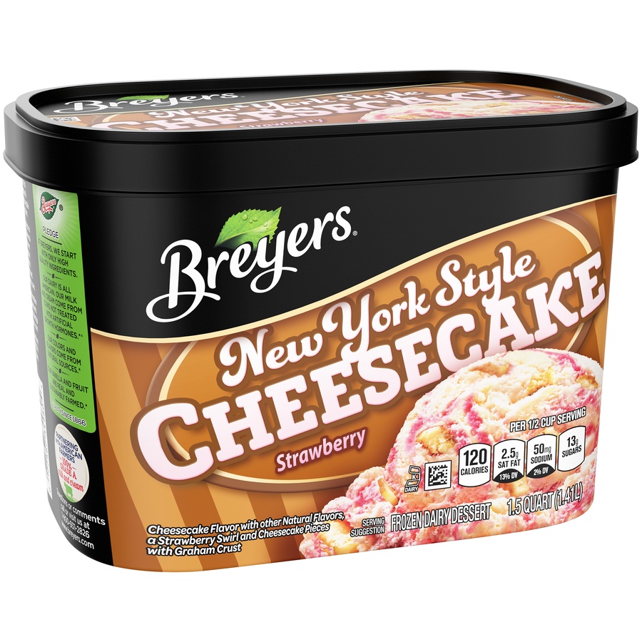 slide 2 of 8, Breyers Sara Lee Strawberry Cheesecake Blasts Ice Cream, 1.5 qt