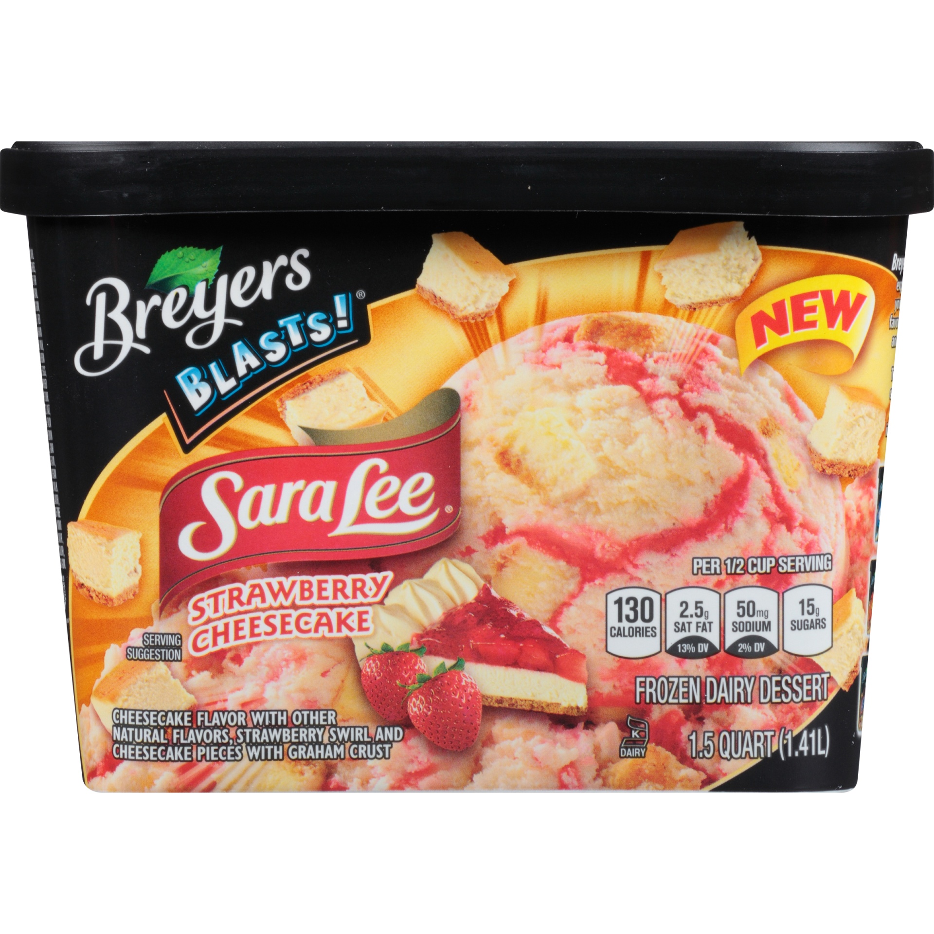slide 6 of 8, Breyers Sara Lee Strawberry Cheesecake Blasts Ice Cream, 1.5 qt