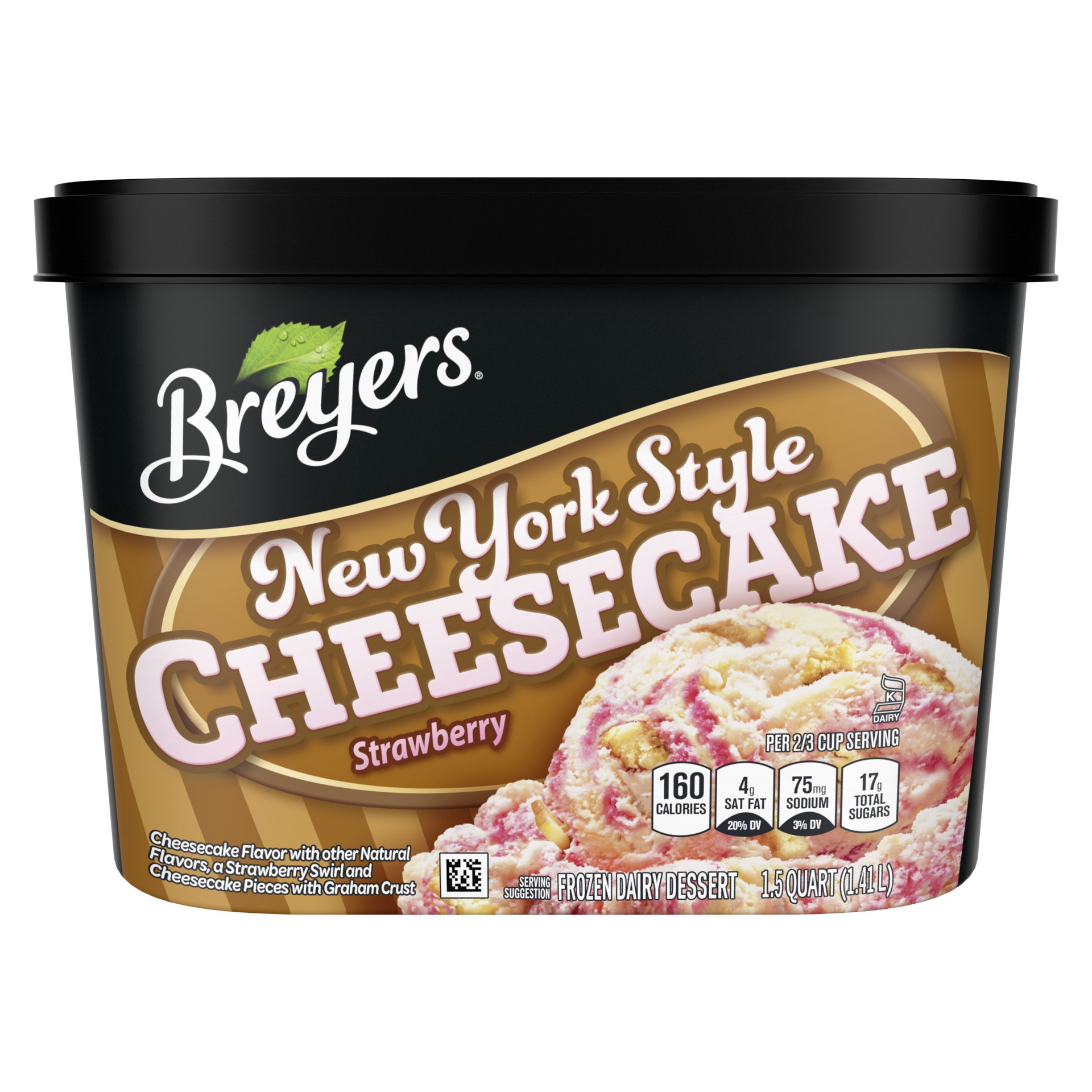 slide 1 of 5, Breyers Frozen Dairy Dessert New York Style Cheesecake, 48 oz, 48 oz