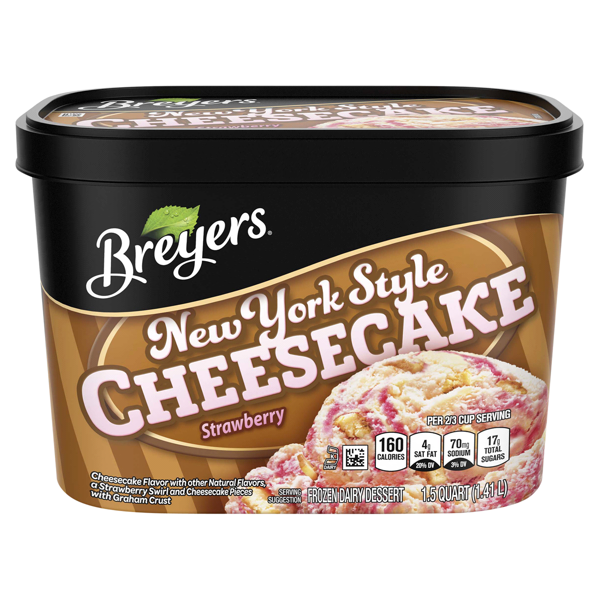 slide 1 of 8, Breyers Sara Lee Strawberry Cheesecake Blasts Ice Cream, 1.5 qt
