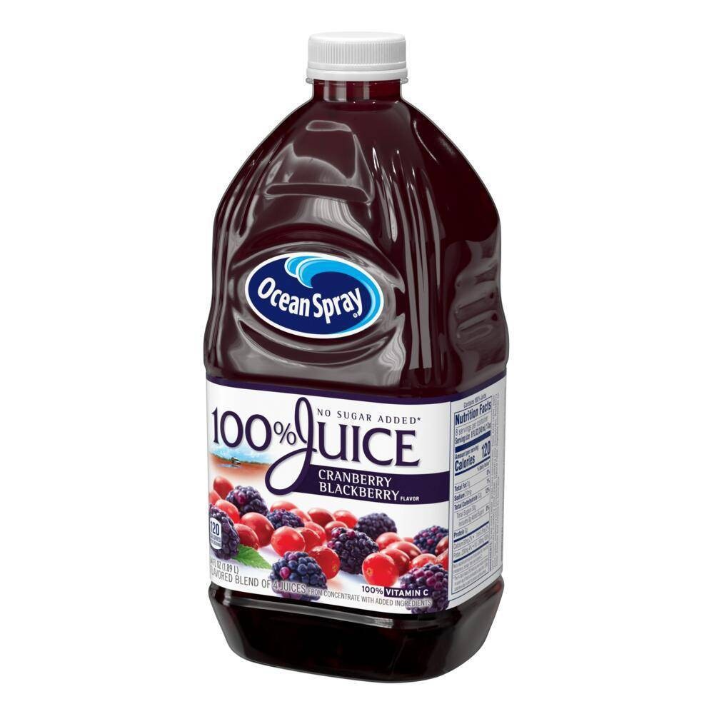 slide 3 of 4, Ocean Spray 100% Juice, Cranberry Blackberry, 64 fl oz