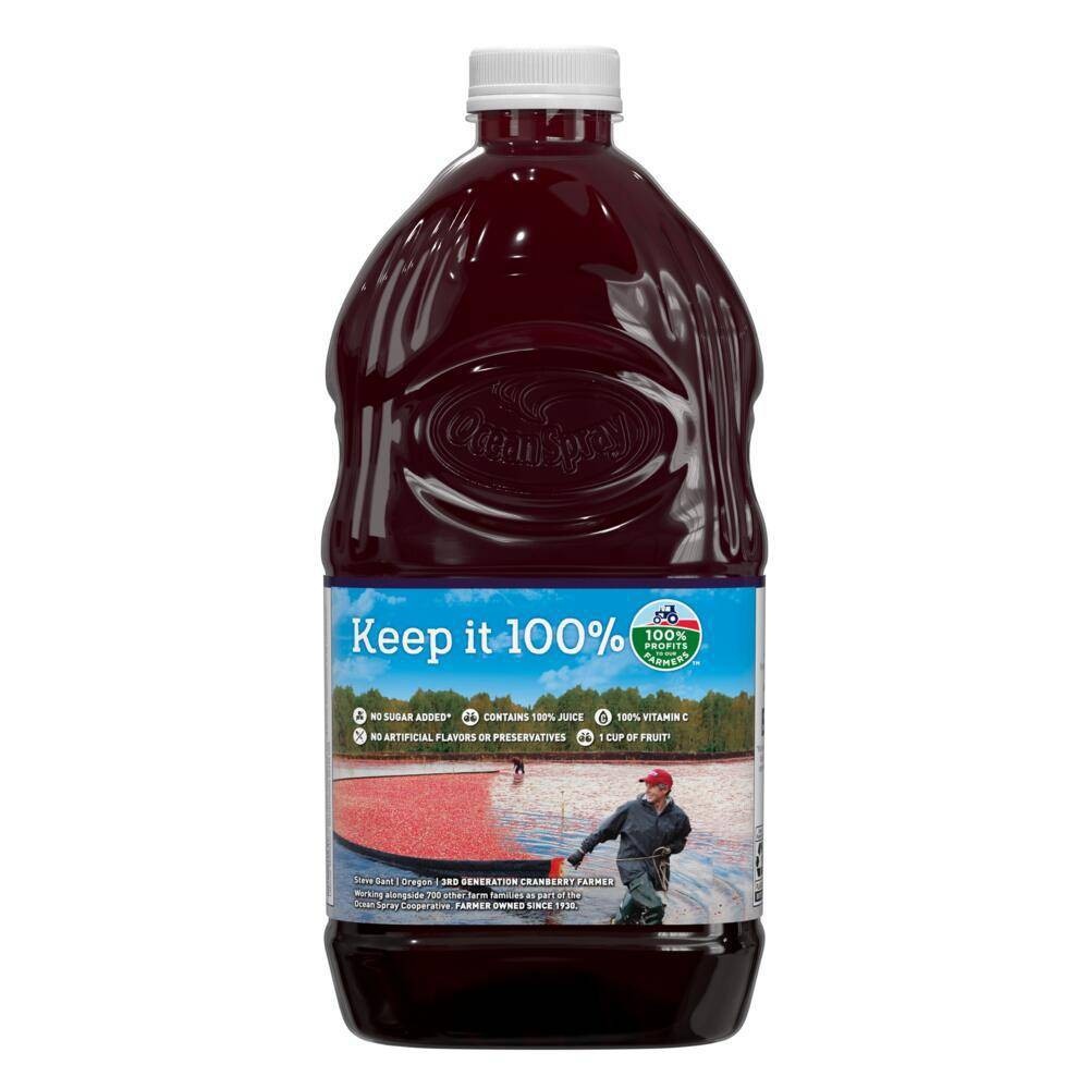slide 4 of 4, Ocean Spray 100% Juice, Cranberry Blackberry, 64 fl oz