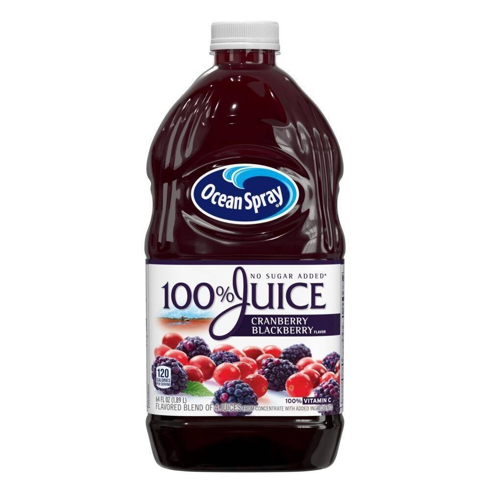 slide 1 of 4, Ocean Spray 100% Juice, Cranberry Blackberry, 64 fl oz