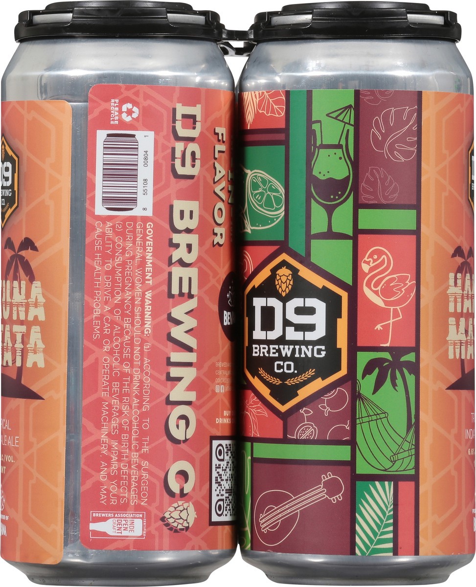 slide 7 of 11, D9 Brewing Co. Tropical India Pale Ale Hakuna Matata Beer 4 - 1 pint Cans, 4 ct; 16 oz
