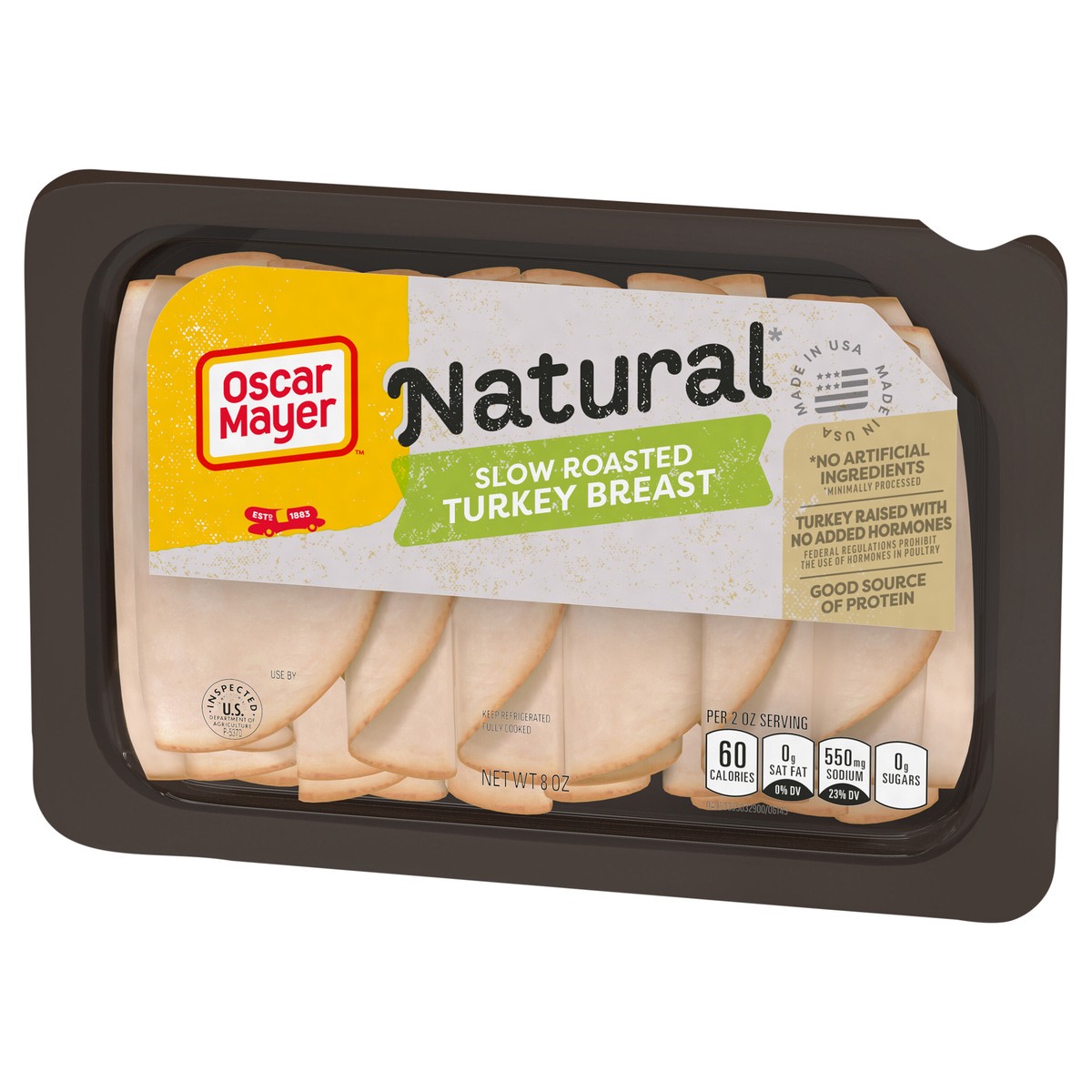 slide 6 of 9, Oscar Mayer Natural Slow Roasted Sliced Turkey Breast Deli Lunch Meat, 8 oz Package, 8 oz