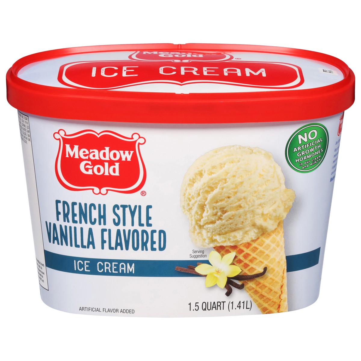 slide 1 of 6, Meadow Gold French Style Vanilla Flavored Ice Cream 1.5 qt, 48 fl oz