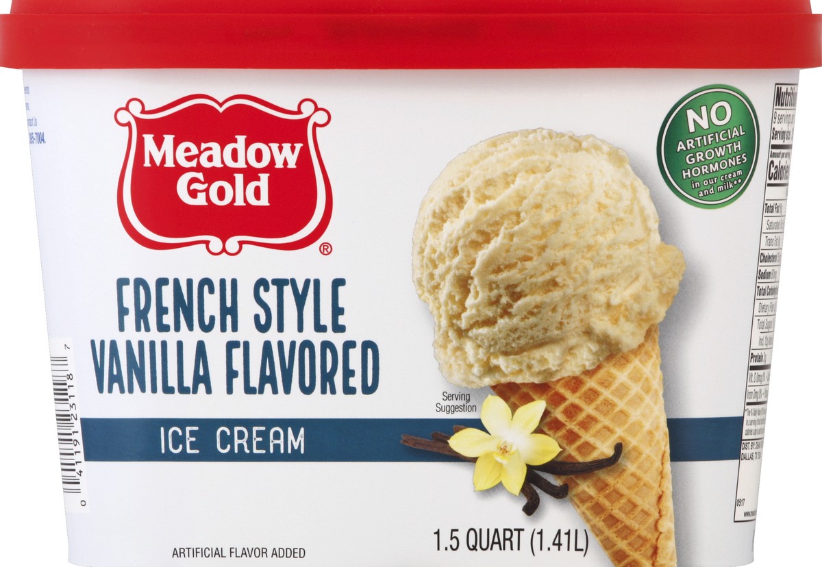 slide 5 of 6, Meadow Gold French Style Vanilla Flavored Ice Cream 1.5 qt, 48 fl oz