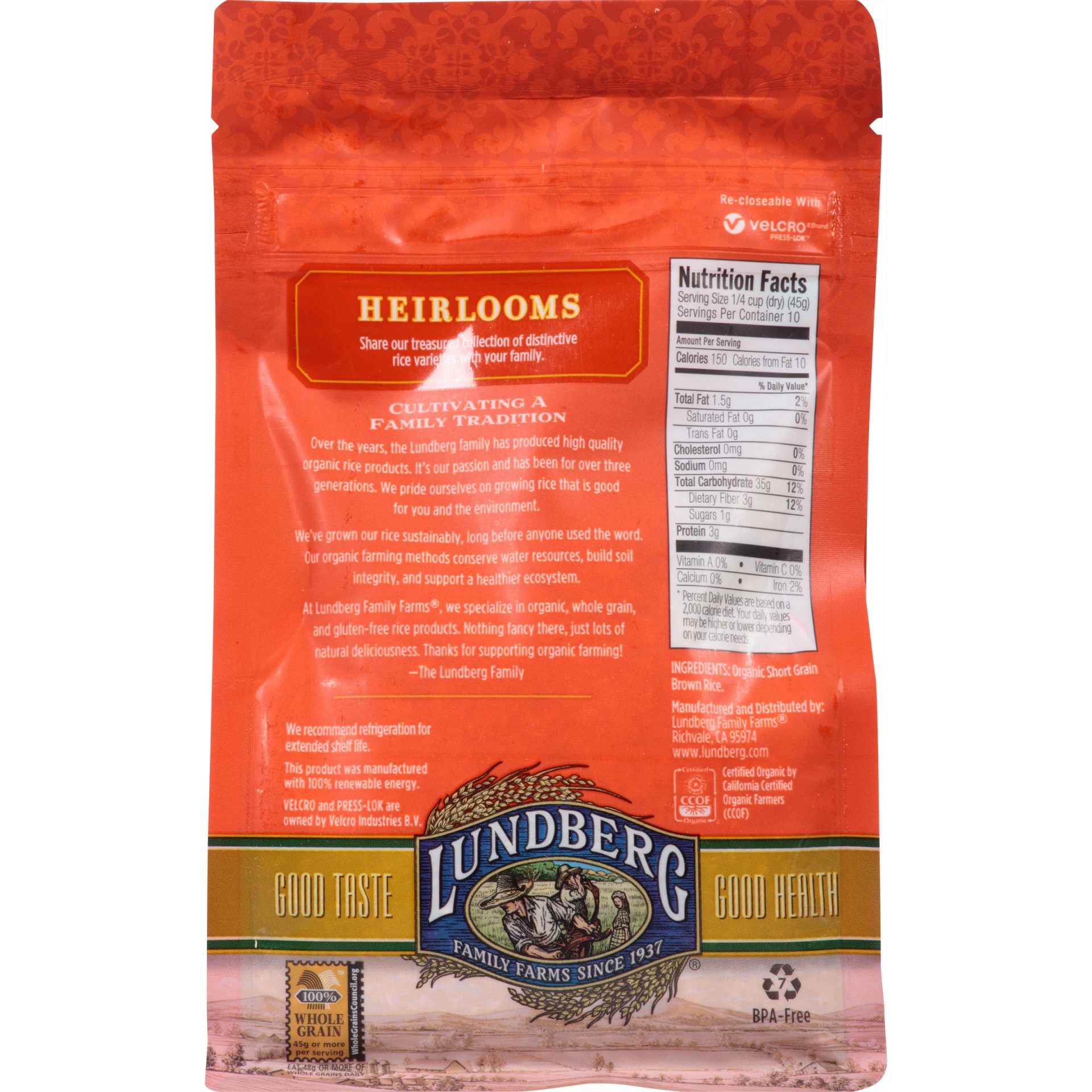 slide 6 of 8, Lundberg Family Farms Heirlooms Organic Brown Short Grain Rice, 16 oz