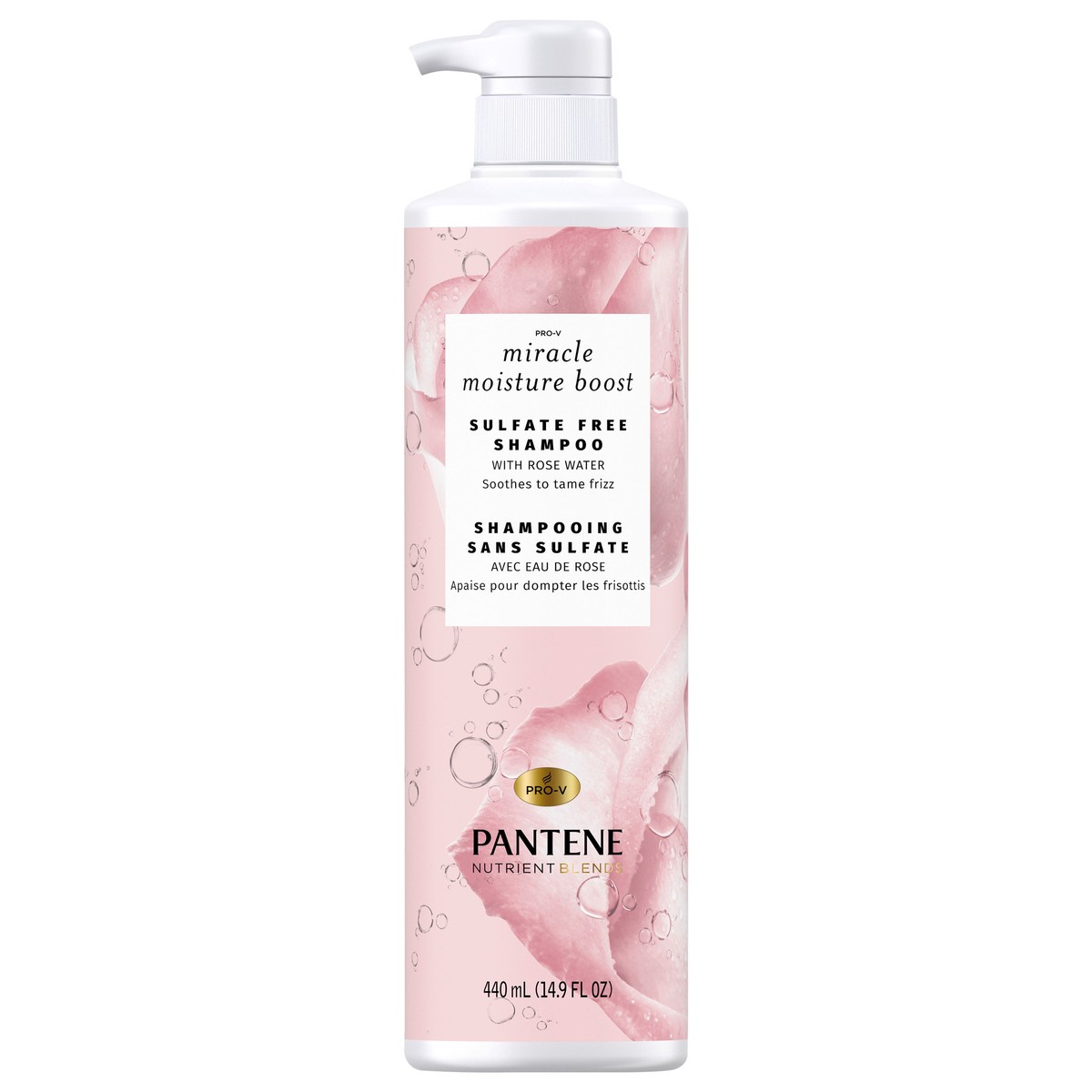 slide 2 of 8, Pantene Nutrient Blends Sulfate Free Miracle Moisture Boost with Rose Water Shampoo, 14.9 oz, 14.90 fl oz