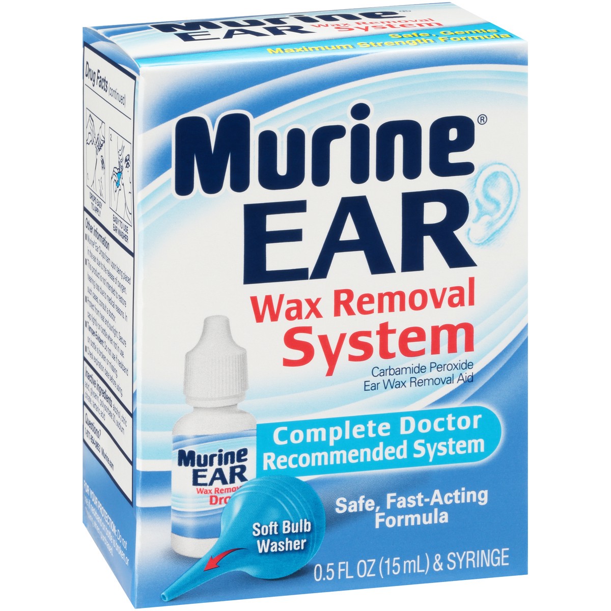 slide 10 of 10, Murine Ear Wax Removal System, Syringe and 0.5 fl oz Ear Drops Bottle, 0.50 fl oz