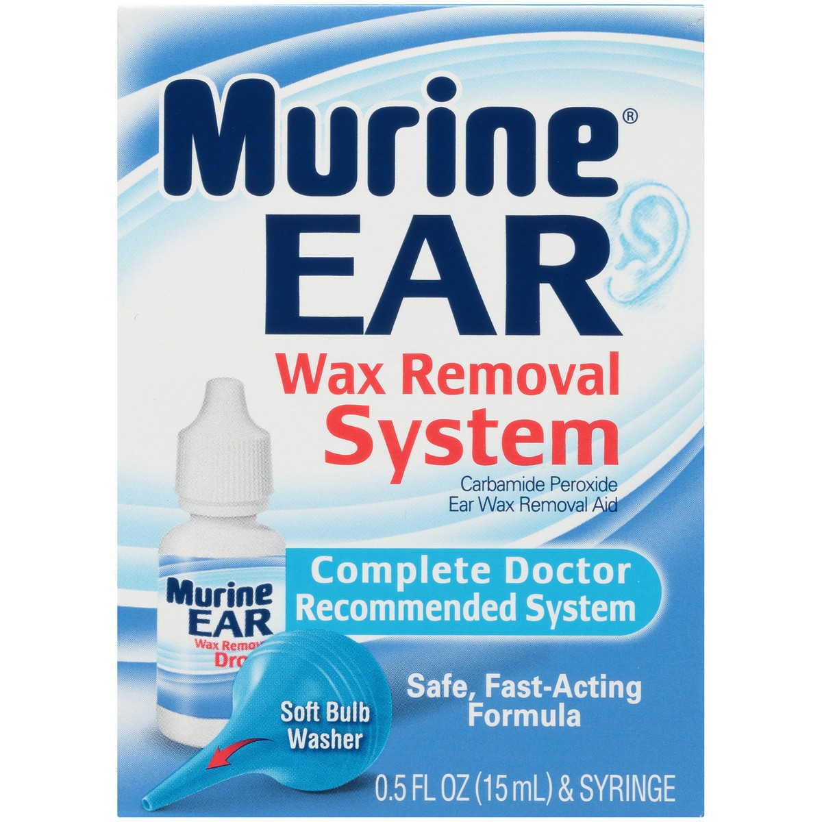 slide 3 of 10, Murine Ear Wax Removal System, Syringe and 0.5 fl oz Ear Drops Bottle, 0.50 fl oz